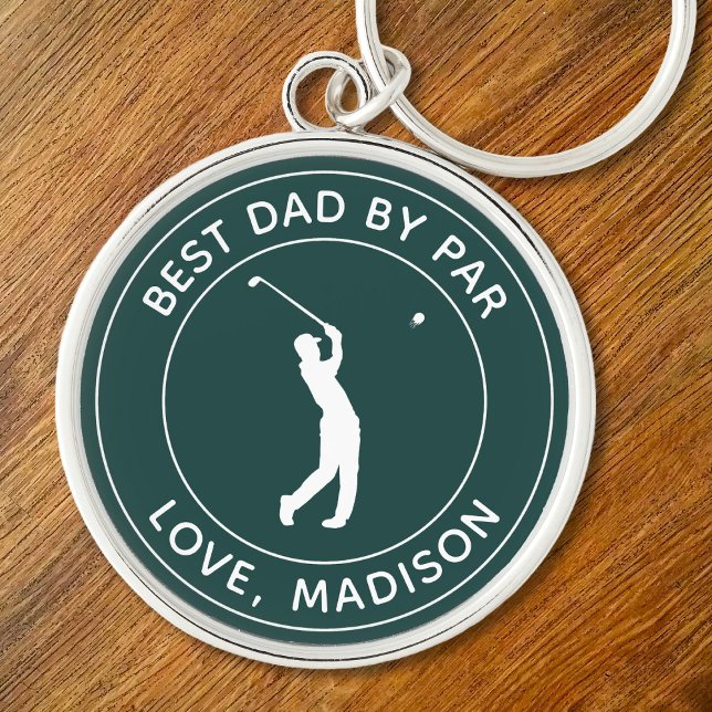 Best Dad By Par Custom Golfer Name Personalized Keychain (Creator Uploaded)