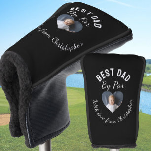 Best Dad By Par Custom Kids Photo Black Golf Head Cover