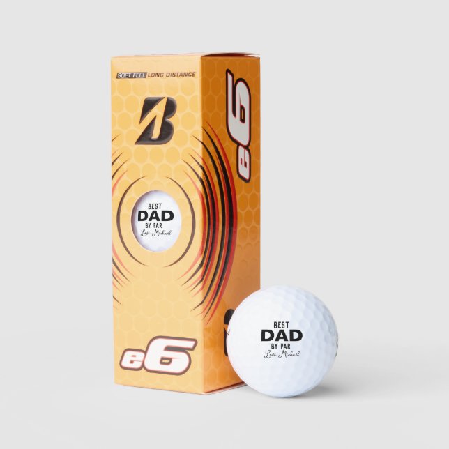 Best Dad By Par Custom Name Father's Day Golf Balls (Packaging)