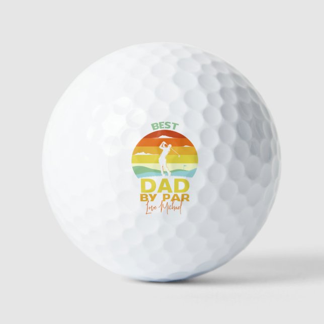 Best Dad By Par Custom Name Father's Day Golf Balls (Front)