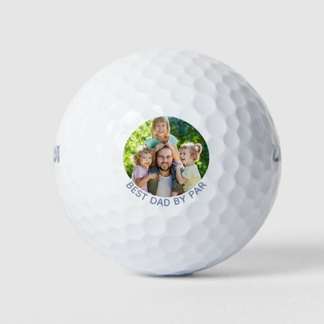 Best Dad By Par Custom Photo Golf Balls (Front)