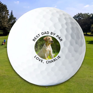Best Dad By Par Custom Photo Text Golf Balls
