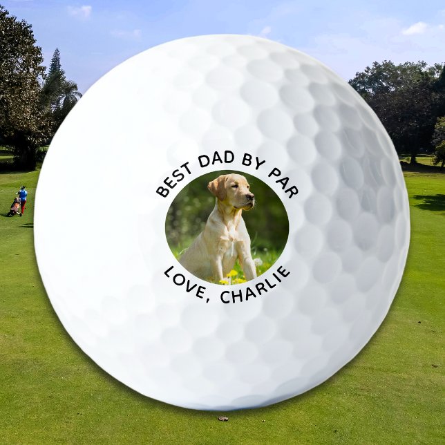 Best Dad By Par Custom Photo Text Golf Balls (Creator Uploaded)