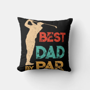Best Dad By Par Daddy Father's Day Golf Lover Throw Pillow