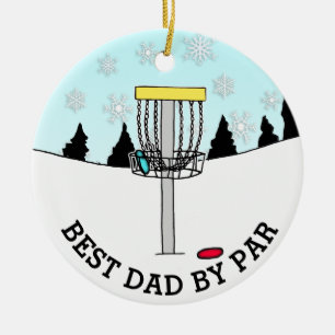 Best Dad by Par Disc Golf Christmas   Ceramic Ornament