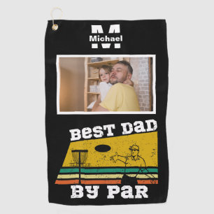 best dad by par disc golf frisbee Custom Photo Towel