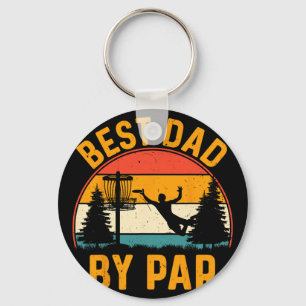 Best Dad By Par Disc Golf Frisbee Golfer Disc Golf Keychain