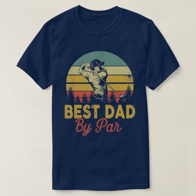 Best Dad By Par Disc Golf Golfer Player Funny Fath T-Shirt (Design Front)