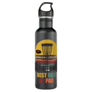 Best Dad by Par Disc Golf Retro Frisbee Golf Disc  710 Ml Water Bottle