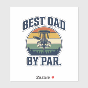 Best Dad By Par Disc Golf Vintage Sunset Design_1