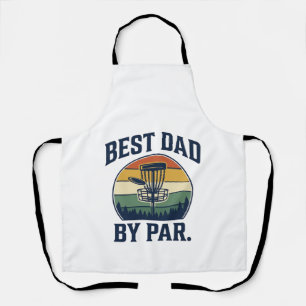 Best Dad By Par Disc Golf Vintage Sunset Design_1 Apron