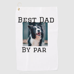Best dad by par dog pet photo modern simple.  golf towel