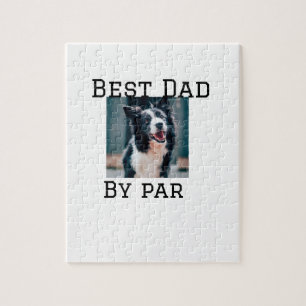 Best dad by par dog pet photo modern simple.  jigsaw puzzle