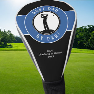 Best Dad By Par Elegant Sports Golfer Black Blue Golf Head Cover