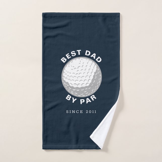 Best Dad By Par Fathers Day Custom Year Hand Towel (Hand Towel)