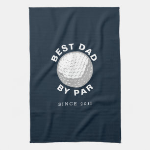 Best Dad By Par Fathers Day Custom Year Kitchen Towel