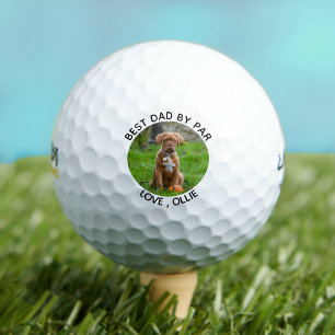 Best Dad By Par - Fathers Day Golf Dog Dad Photo Balls