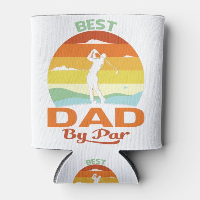Best Dad By Par Father's Day Golf Shirt Gift Grand Can Cooler (Front)