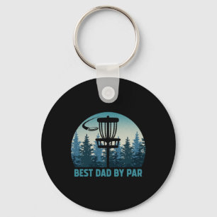 Best Dad By Par Funny Disc Golf Frisbee Golfer Fat Keychain