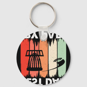 Best Dad By Par Funny Disc Golf Frisbee Golfer Fat Keychain