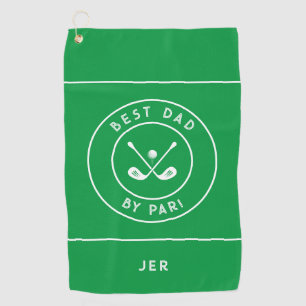 Best Dad By Par Funny Golfer Humour Kelly Green Golf Towel