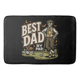 Best Dad By Par Funny Halloween Golf Skeleton Bath Mat