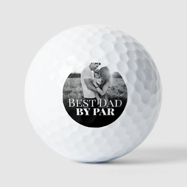 Best Dad By Par Gift For Dad  | Personalized Photo Golf Balls (Front)