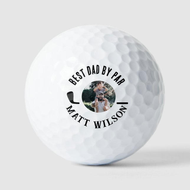 Best Dad by Par Gift for Him Father's Day  Golf Balls (Front)