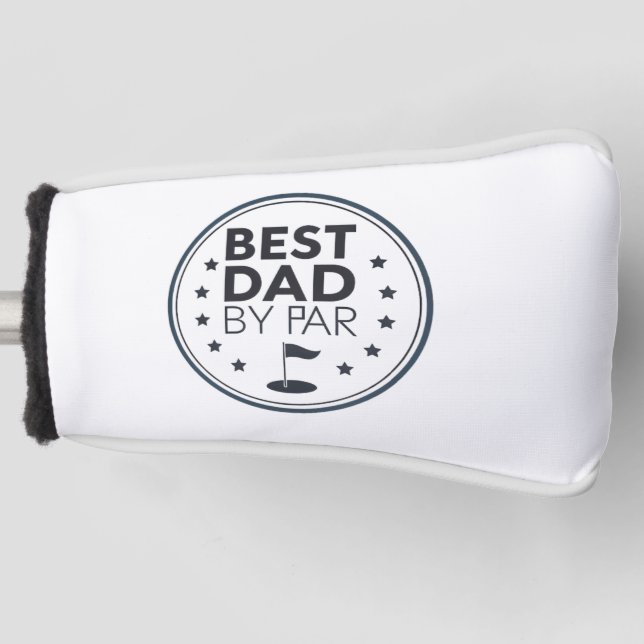 Best Dad By Par Golf Badge Design Head Cover (Front)