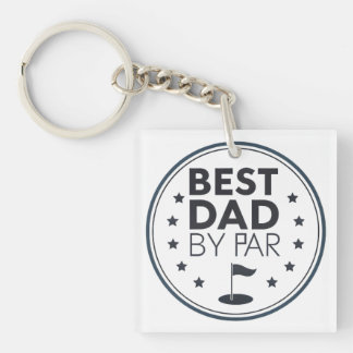 Best Dad By Par Golf Badge Design Keychain