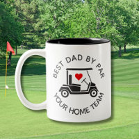 BEST DAD BY PAR GOLF CART HEART