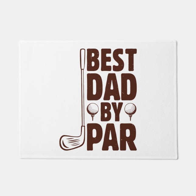 Best Dad By Par Golf Dad Doormat (Front)
