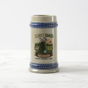 Best Dad By Par Golf Dad Funny Beer Stein