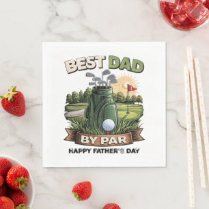 Best Dad By Par Golf Dad Funny Napkin