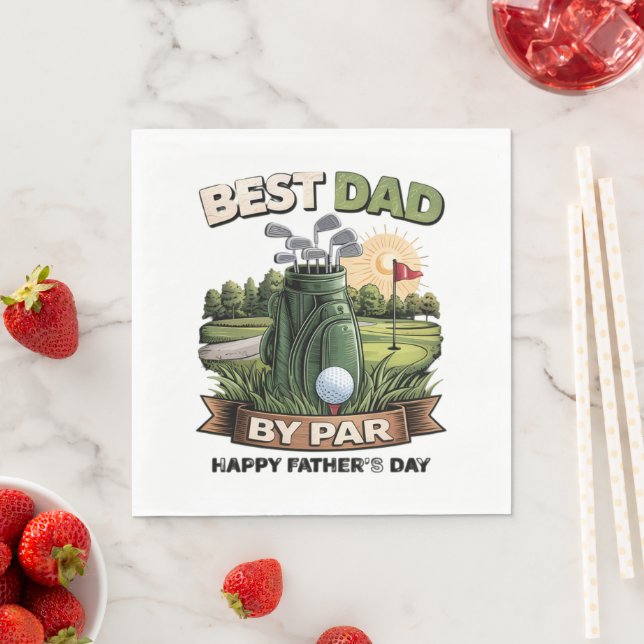 Best Dad By Par Golf Dad Funny Napkin (Insitu)