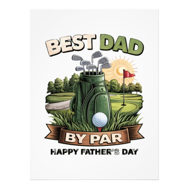 Best Dad By Par Golf Dad Funny Photo Print (Front)