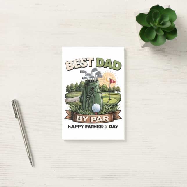 Best Dad By Par Golf Dad Funny Post-it Notes (Office)