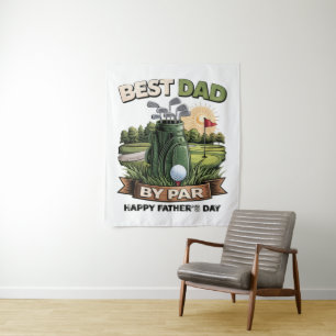 Best Dad By Par Golf Dad Funny Tapestry