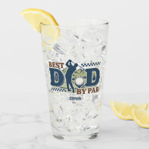 Best Dad By Par – Golf Dad Silhouette Design Glass