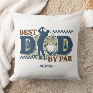 Best Dad By Par – Golf Dad Silhouette Design Throw Pillow