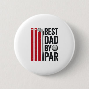Best Dad By Par Golf Dad Vintage Design_1 2 Inch Round Button