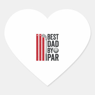 Best Dad By Par Golf Dad Vintage Design_1 Heart Sticker