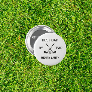 Best Dad by Par Golf Father's Day Daddy Gift 2 Inch Round Button