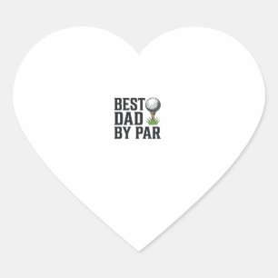 Best Dad By Par Golf Fathers Day Vintage Design_1 Heart Sticker