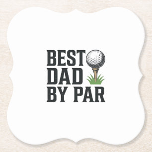 Best Dad By Par Golf Fathers Day Vintage Design_1 Paper Coaster