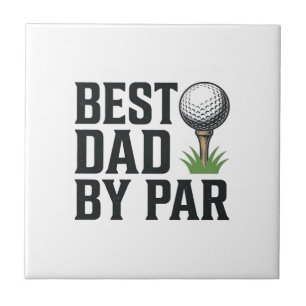 Best Dad By Par Golf Fathers Day Vintage Design_1 Tile
