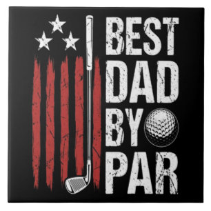 Best Dad By Par Golf Humour Tile