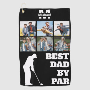 Best Dad By Par Golf with Custom 6 Photos Towel