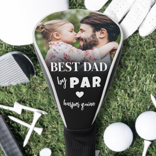 Best Dad By Par Golfer Custom Photo Golf Head Cover (Best Dad By Par Photo Golf Head Cover)