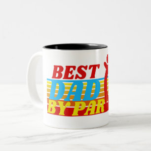 BEST DAD BY PAR - GOLFER DAD Two-Tone COFFEE MUG